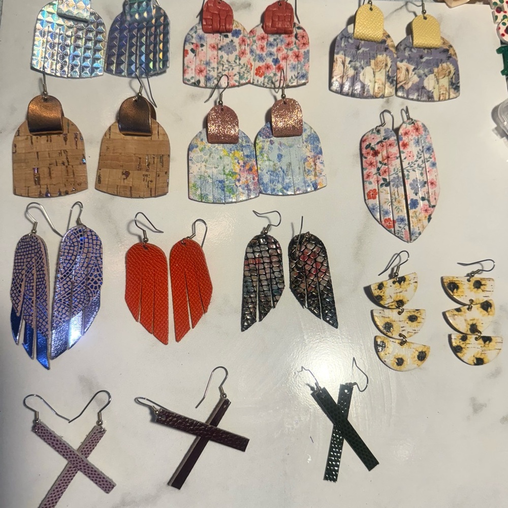 Authentic Flourish Leather earring collection